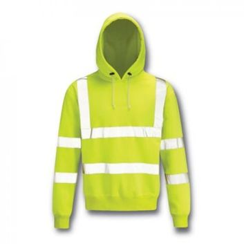 Hi-Vis Reflective Hooded Sweatshirt Yellow