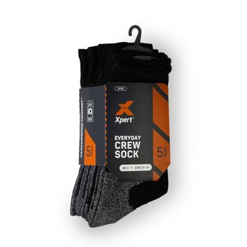 Xpert Core Crew Sock 5 Pack Black alternative