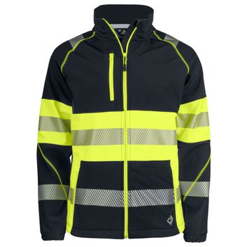Pro-Job 6443 Softshell Jacket EN ISO 20471 Class 1 Yellow/Black
