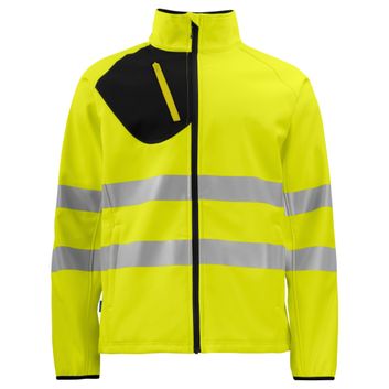 Pro-Job Prio 6432 EN ISO 20471 Class 3/2 Softshell Jacket Yellow/Black
