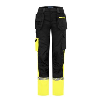 Pro-Job Progression 7513 Ladies Workpant Holster Pocket Black/Yellow