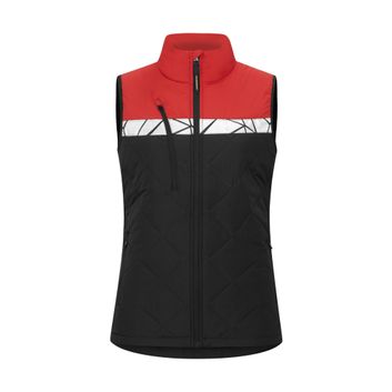 Pro-Job Progression 7701 Ladies Quilted Vest Black/Red