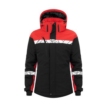 Pro-Job Progression 7418 Ladies Padded Softshell Jacket Black/Red