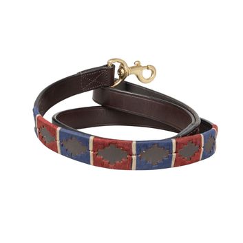 Benji &amp; Flow Sublime Polo Leater Dog Lead Navy/Wine