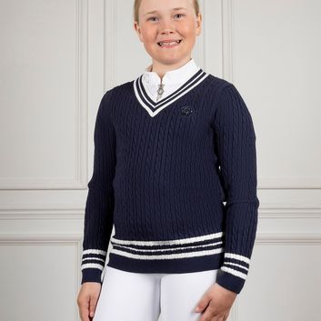 Coldstream Ng Horndean Knitted V-Neck Jumper Child Navy