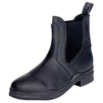 Hy Equestrian Wax Leather Jodhpur Boots Child Black