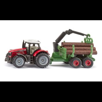 Siku Massey Ferguson With Forestry Trailer