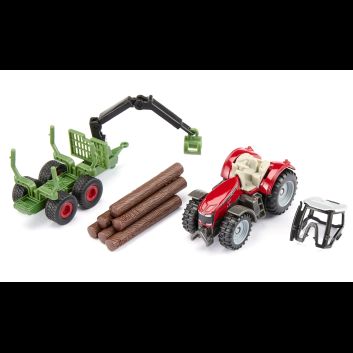 Siku Massey Ferguson With Forestry Trailer alternative