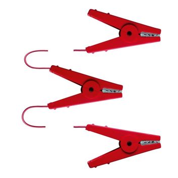 Rutland Fence Connecting Cable with 3 crocodile clips red, 2x60 cm