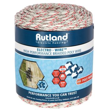 Rutland Braided wire, 200m, white/red
