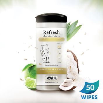 Wahl Refresh Cat Cleaning Wipes Coconut Lime Verbana