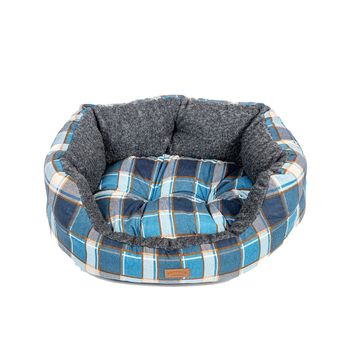 Danish Design Fatface Fleece Check Deluxe Slumber Bed Grey/Blue alternative