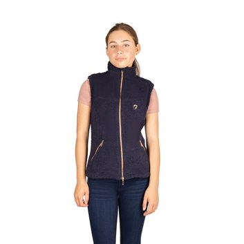 Elevate Mizs Teddy Fleece Gilet By Hy Equestrian Navy alternative