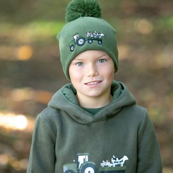 Farm Collection Bobble Hat By Little Knight Child Olive Green