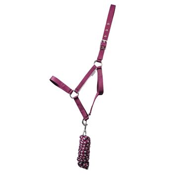 Hy Equestrian Synergy Headcollar &amp; Lead Rope Fig/Silver