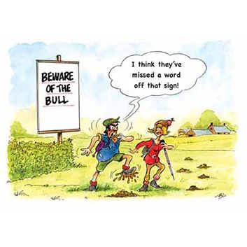 Kevin Milner Countryside Cards Beware Of The Bull