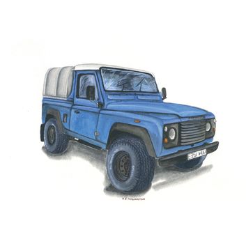 Kevin Milner Countryside Cards Landrover Defencer Landrover Defender