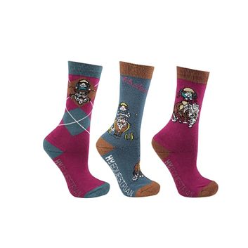 Thelwell Pony Friends Jr Socks Imperial Purple/Pacific Blue