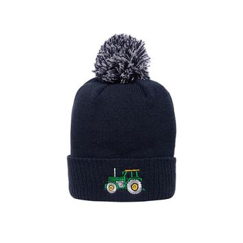 Bcc Pom Pom Beanie Hat Child Tractor 69 Navy