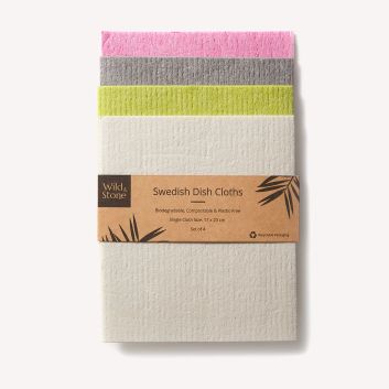 Wild &amp; Stone Compostable Swedish Dish Cloths - Set of 4