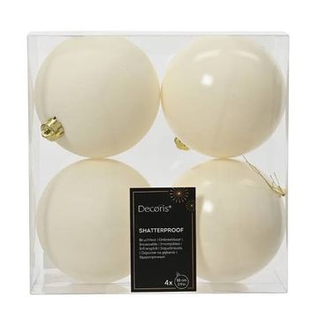 Shatterproof Baubles Wool White x4