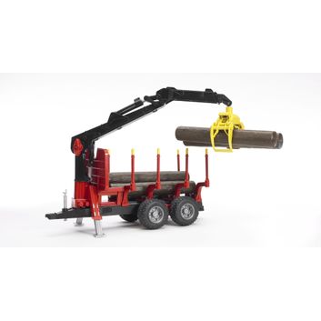 Bruder Forestry Trailer With 4 Trunks &amp; Loading Crane Grabber 1:16 alternative