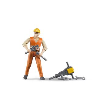 Bruder Construction Worker with Tool Accessories 1:16 alternative