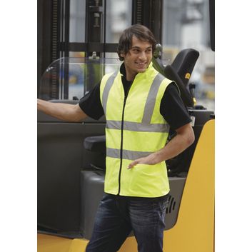 Yoko Hi Vis Reversible Fleece Vest - Yellow