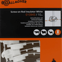 10 x Gallagher Screw-on Rod Insulator White 6/16mm additional 7