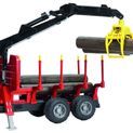Bruder Forestry Trailer With 4 Trunks &amp; Loading Crane Grabber 1:16 additional 1