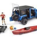 Bruder Jeep Wrangler Rubicon Unlimited with Kayak &amp; Kayaker 1:16 additional 2