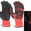 Beeswift Glovezilla Glow In The Dark Foam Nitrile Coated Gloves Red (1 Pair) additional 1