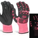 Beeswift Glovezilla Glow In The Dark Foam Nitrile Coated Gloves Pink (1 Pair) additional 1