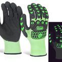 Beeswift Glovezilla Glow In The Dark Foam Nitrile Coated Gloves Green (1 Pair) additional 1
