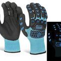 Beeswift Glovezilla Glow In The Dark Foam Nitrile Coated Gloves Blue (1 Pair) additional 1