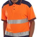 Beeswift Hi-Vis Two-Tone Polo Shirt Orange / Navy additional 2