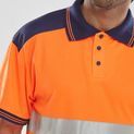 Beeswift Hi-Vis Two-Tone Polo Shirt Orange / Navy additional 4