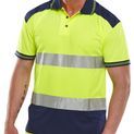 Beeswift Hi-Vis Two-Tone Polo Shirt Saturn Yellow / Navy additional 2