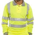 Beeswift Long Sleeve Hi-Vis Polo Shirt Saturn Yellow additional 1