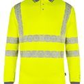 Beeswift Envirowear Hi-Vis Long Sleeve Recyclable Polo Shirt Saturn Yellow additional 2