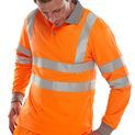 Beeswift Long Sleeve Hi-Vis Polo Shirt Orange additional 1