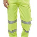 Beeswift Hi-Vis Poly Cotton Trousers Saturn Yellow additional 1