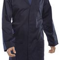 Beeswift Poly Cotton Warehouse Coat Navy Blue additional 1