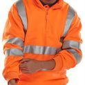 Beeswift Essential Quarter Zip Sweatshirt Hi-Vis Jumper Orange additional 2