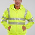 Beeswift Essential Hi-Vis Zipped Hoodie Saturn Yellow additional 3