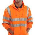 Beeswift Essential Hi-Vis Zipped Hoodie Orange additional 2