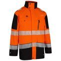 Beeswift Deltic Hi-Vis Two-Tone Ripstop Breathable And Waterproof Rail Jacket Orange / Black additional 1