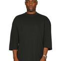Casual Classics Ringspun Combed 220 Oversize Extended Neck Half Sleeve Tall T-Shirt - Black additional 1