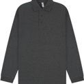 Casual Classics Classic Polycotton Long Sleeve Pique Polo 190gm - Dk Heather additional 4