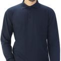 Casual Classics Classic Polycotton Long Sleeve Pique Polo 190gm - Navy Blue additional 3